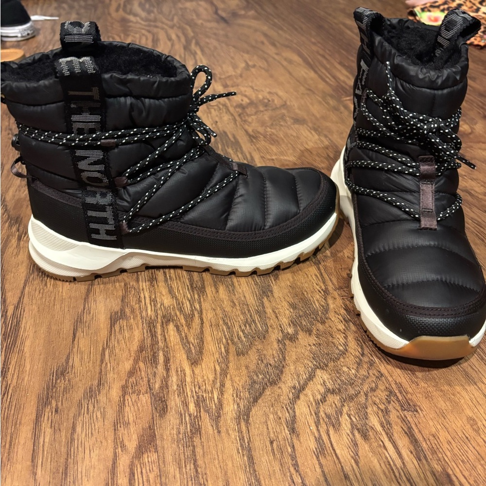 The North Face Black and White Winter Boots